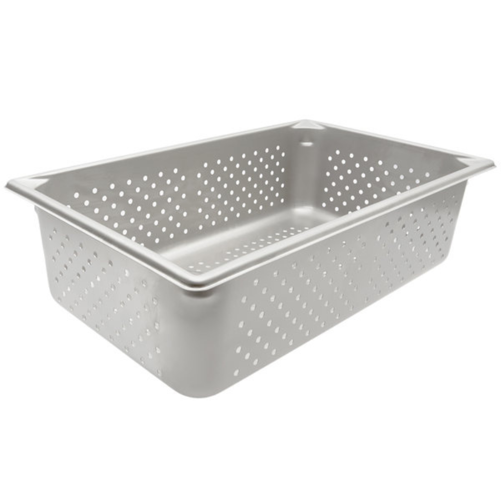 Inserto de acero inoxidable perforado tamaño completo. 6" de profundidad. Marca Vollrath Modelo 30063