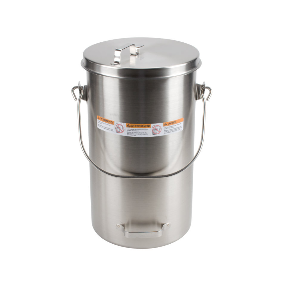 Cubo para helado con tapa de acero inoxidable de 20 cuartos. Marca Vollrath Modelo 59200