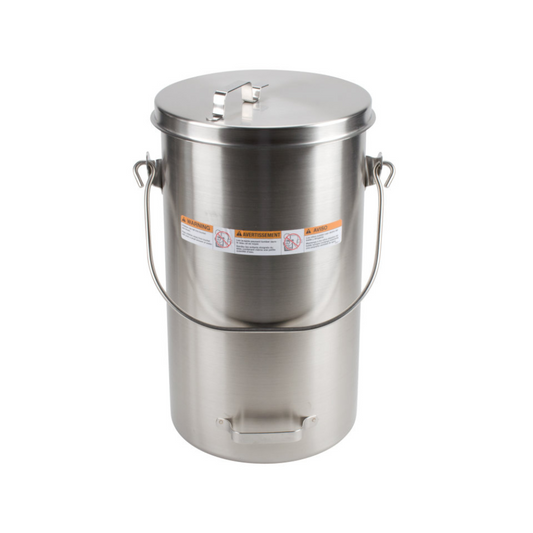 Cubo para helado con tapa de acero inoxidable de 20 cuartos. Marca Vollrath Modelo 59200