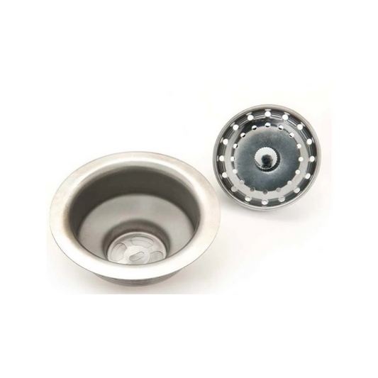 BX-R3 CONTRA DE CANASTA DE 4” EN ACERO INOXIDABLE, PARA TUBO DE SALIDA DE BRONCE DE 1 1/2” DE DIÁMETRO (NO INCLUIDO), REJILLA DESMONTABLE DE ESCURRIMIENTOS.