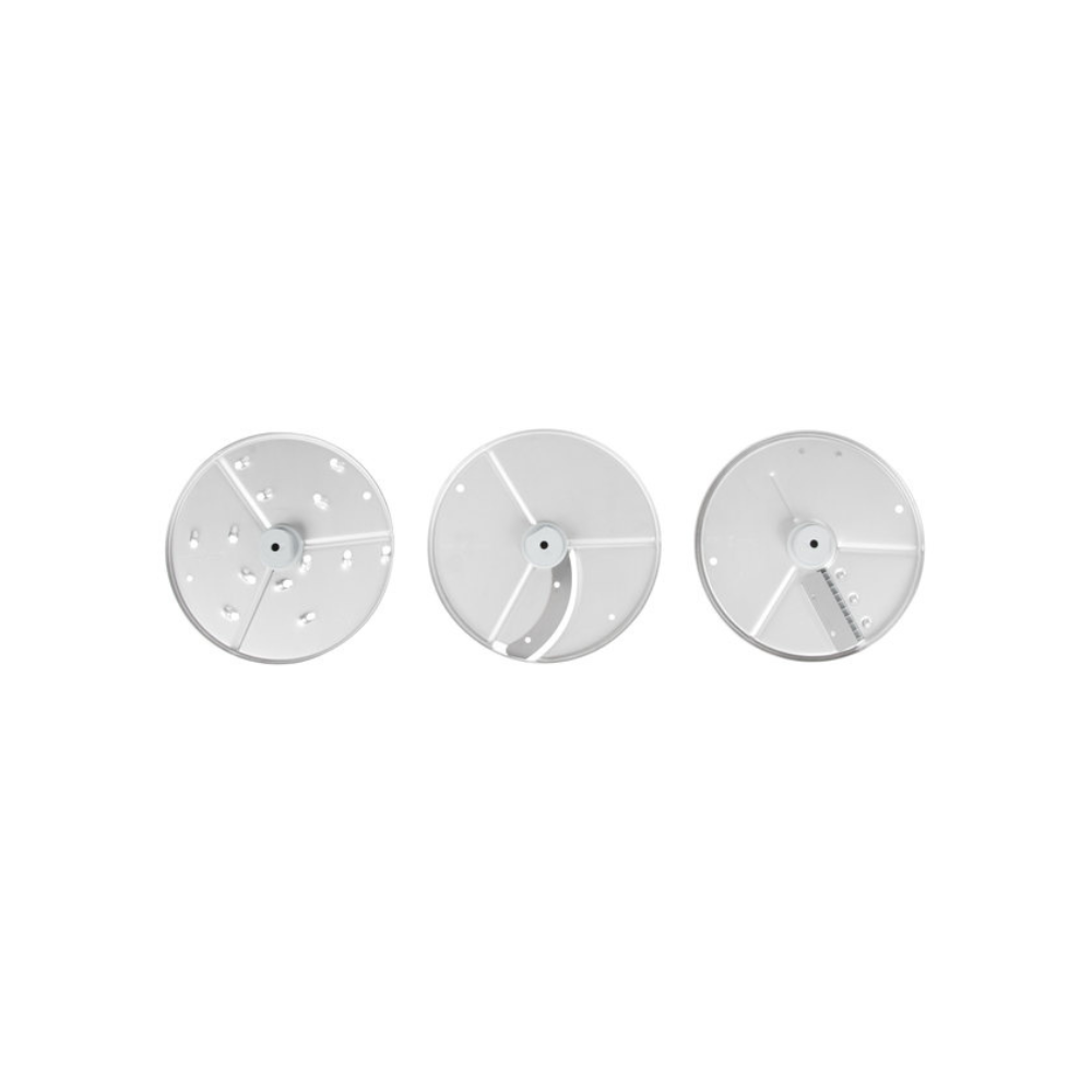 Accesorios para procesador de alimentos. Modelo SP3DISC. Incluye disco para rallar, disco para cortar en juliana y disco rebanador