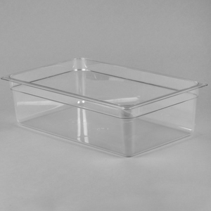 Camwear® bandeja, 20.6 cuartos de galón de capacidad, 15.24cm de profundidad, tamaño completo, policarbonato, transparente, NSF. Marca Cambro Modelo 16CW-135