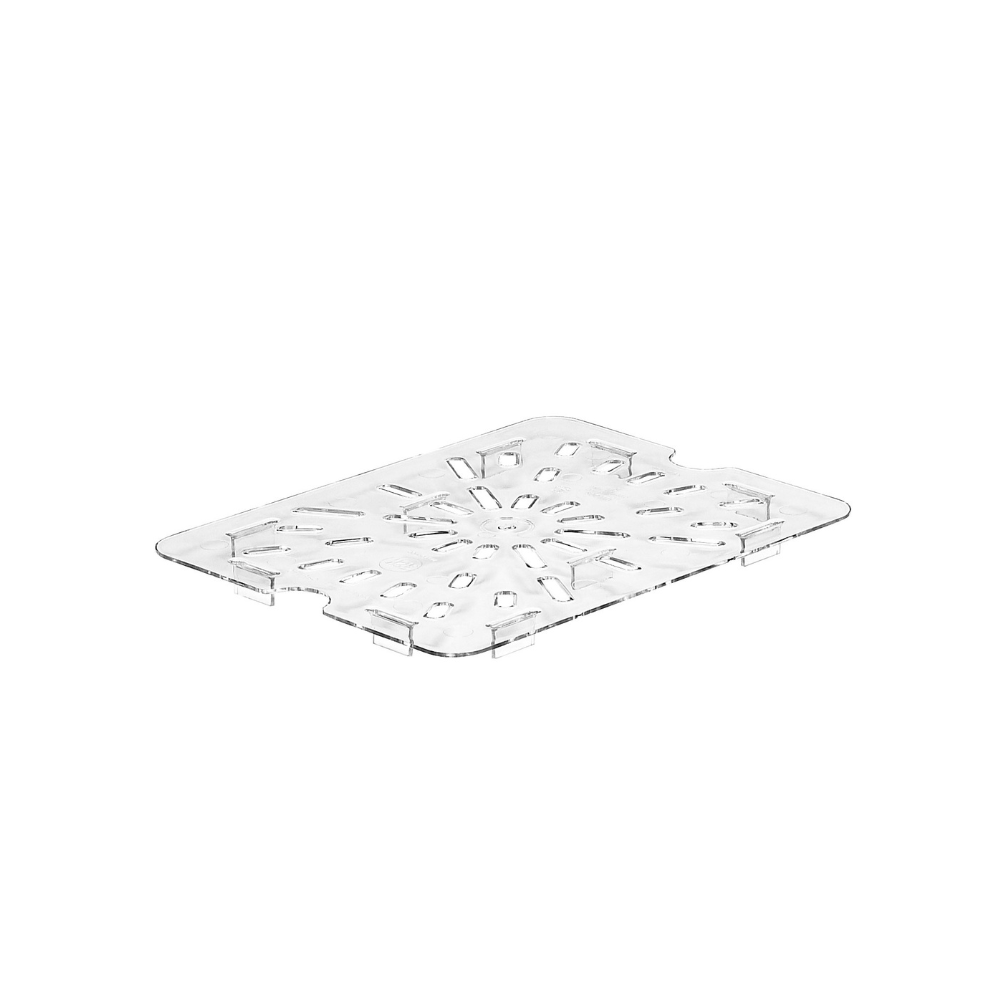 Camwear® repisa para drenaje, 1/2 de tamaño., encaja 22CW, 24CW, 26CW y 28CW, policarbonato, transparente, NSF. Marca Cambro Modelo 20CWD135