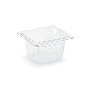 Bandeja/Inserto de plástico transparente de policarbonato 1/6 GN. 2.5" de profundidad. Marca Vollrath Modelo 8062410