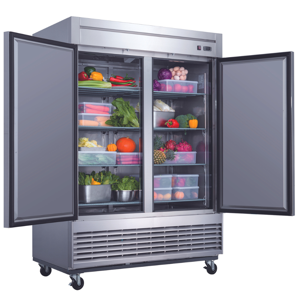 D55R Refrigerador comercial 2 puertas en acero inoxidable. Marca Tornado