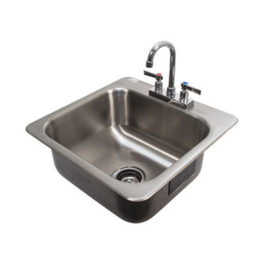 Fregadero empotrable de 16" x 14" x 8", fabricado en acero inoxidable tipo 304 calibre 18.