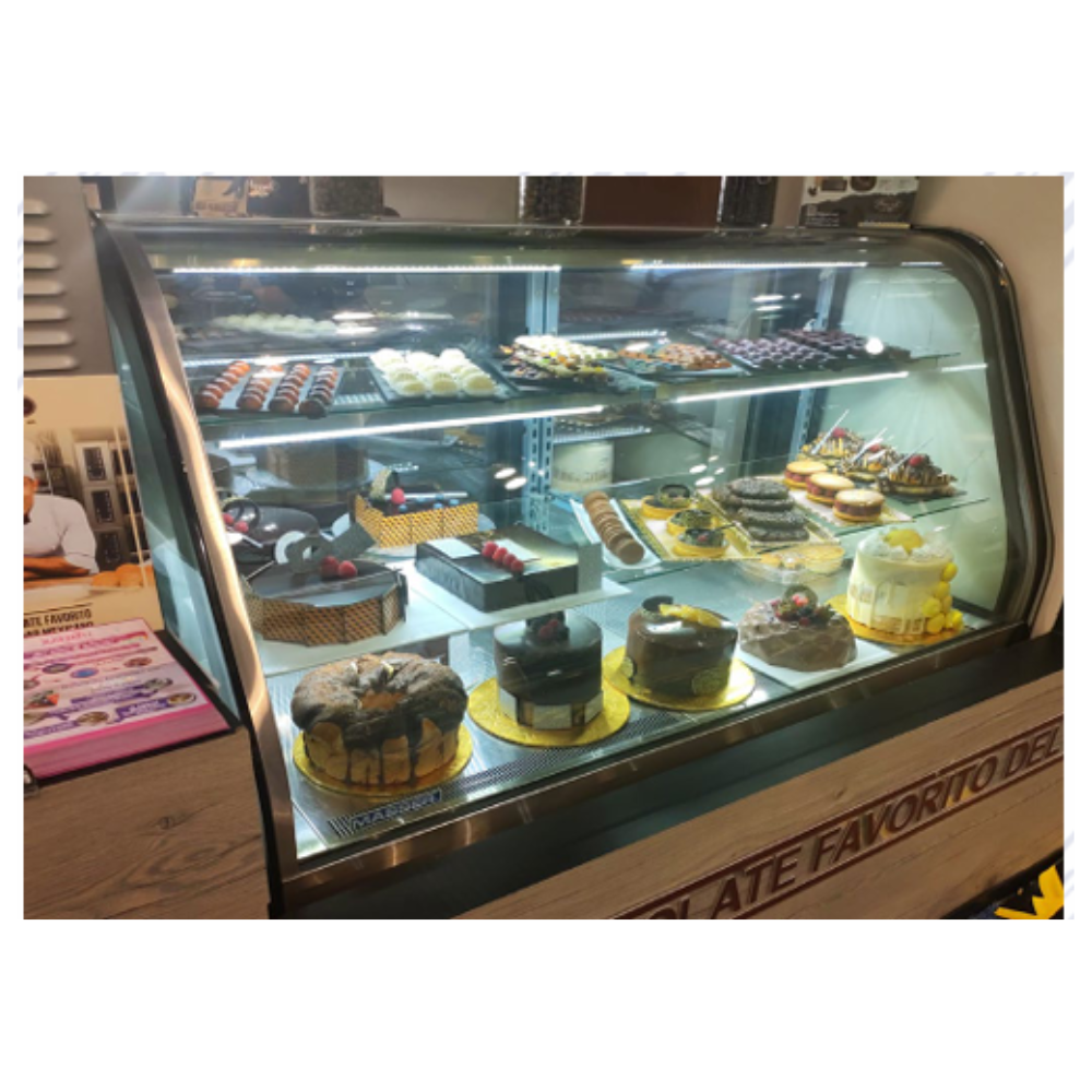 Vitrina  pastelera refrigerada curva