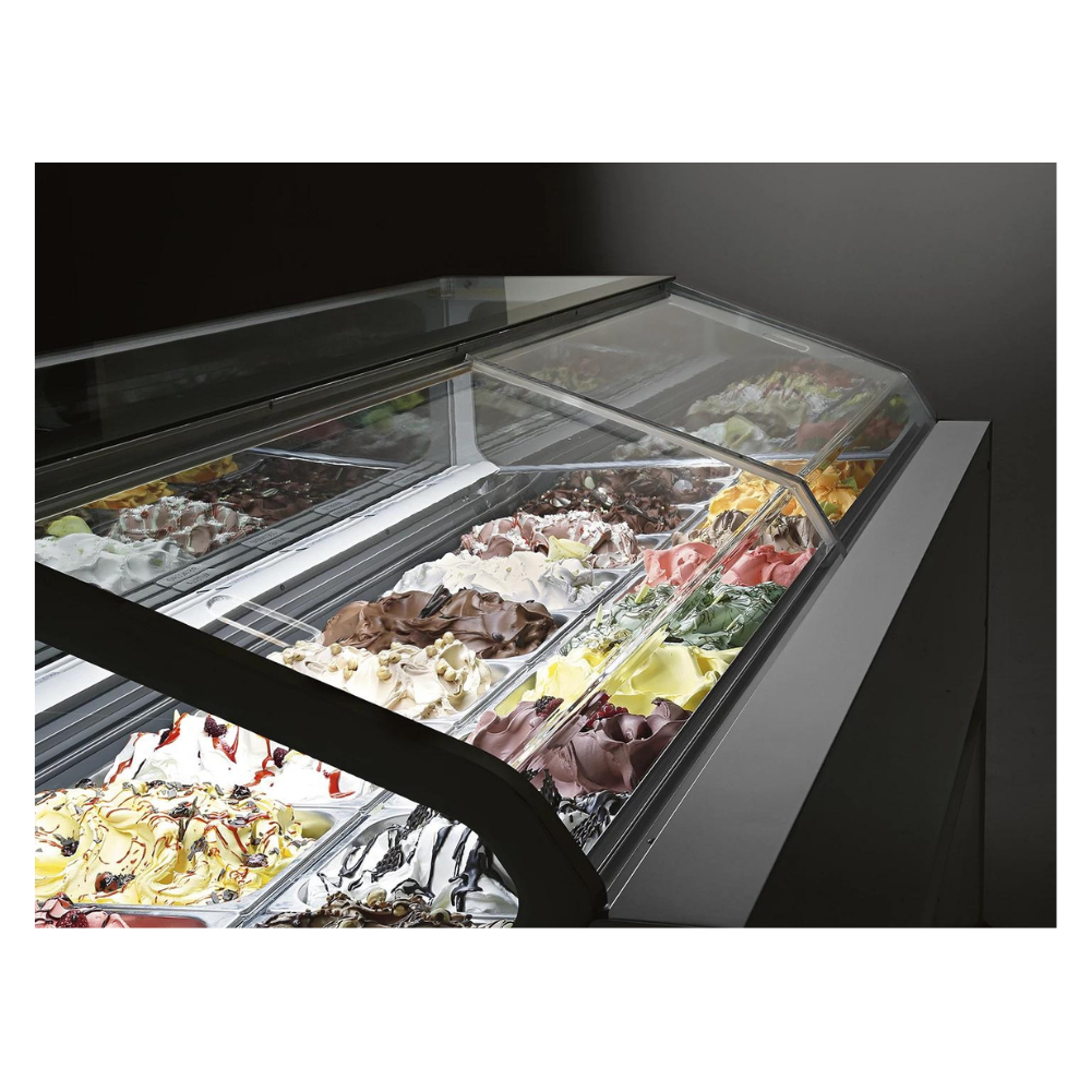 Vitrina refrigerada profesional Sam80, para helado y pasteleria.