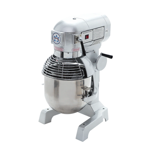 B-20G. BATIDORA PLANETARIA TAZÓN 20 LTS CUERPO DE ACERO Y FUNDICIÓN DE ALUMINIO ESMALTADA COLOR GRIS.